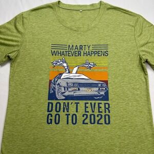 Back to the Future Parody Graphic Tee Green 2020 Meme T-Shirt Sci-Fi Retro